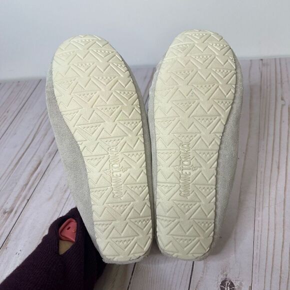 Minnetonka Gray Suede Leather Mocassin Slippers - Picture 3 of 7